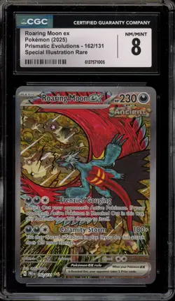 Pokemon Roaring Moon ex Prismatic Evolutions SIR #162 CGC 8 - Image 1