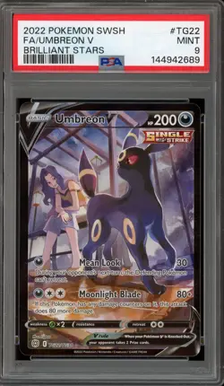 Pokemon Umbreon V Brilliant Stars Trainer Gallery Full Art #TG22 PSA 9 Mint - Image 1