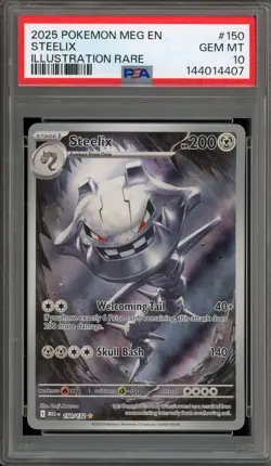 Pokemon Steelix Mega Evolution Illustration Rare #150 PSA 10 Gem Mint - Image 1