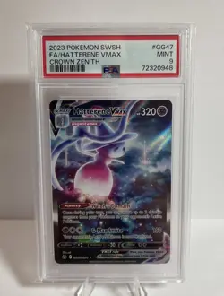 Pokemon TCG HATTERENE VMAX GG47 Full Art Crown Zenit PSA MINT 9 - Image 1