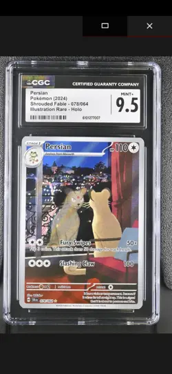 Persian illustration rare 78/64 Pokemon Shrouded Fable CGC 9.5 - Image 1