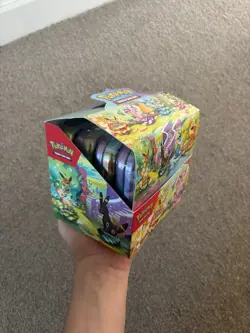 Pokemon TCG Prismatic Evolutions Mini Tin Display Case Unsealed 🌟| NEW ✅| X8 ✅ - Image 2