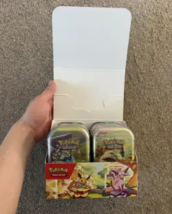 Pokemon TCG Prismatic Evolutions Mini Tin Display Case Unsealed 🌟| NEW ✅| X8 ✅ - Image 3