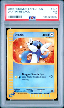 PSA 7 2002 Expedition Dratini Reverse Holo Foil 107/165 WOTC Pokemon - Image 1