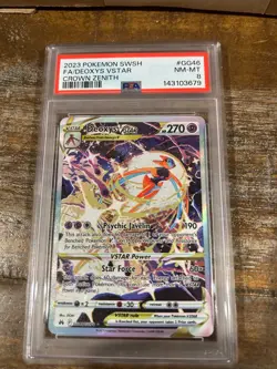 POKEMON 2023 Crown Zenith Full Art DEOXYS Vstar #GG46 PSA 8 RARE - Image 1
