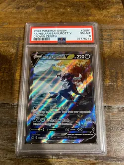 POKEMON 2023 Crown Zenith Full Art HISUIAN SAMUROTT V GG51 PSA 8 RARE - Image 1