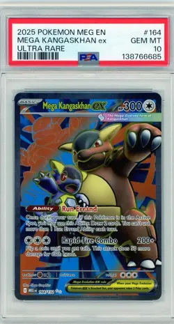 2025 Pokemon Mega Evolution Mega Kangaskhan ex Ultra Rare #164 PSA 10 Gem Mint - Image 1