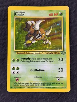 Pokemon TCG Pinsir 9/64 Jungle Holo Rare Card WOTC Moderately Played Condition - Image 1