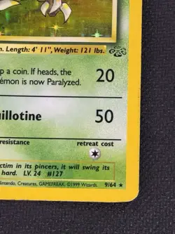 Pokemon TCG Pinsir 9/64 Jungle Holo Rare Card WOTC Moderately Played Condition - Image 4