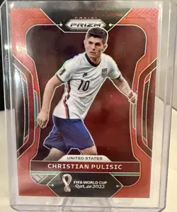 2022 Panini Prizm World Cup Qatar Christian Pulisic USA Red Prizm #88/399 Rare! - Image 1