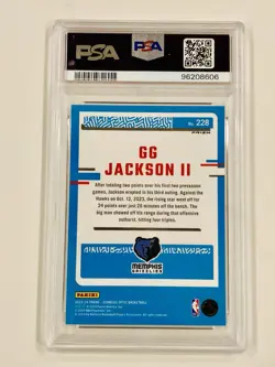 GG Jackson II 2023 Donruss Optic Holo RC #228 PSA 10 Grizzlies Rookie - Image 2