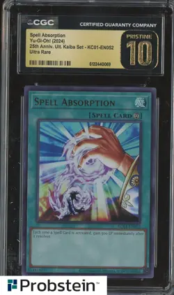 2024 Yu-Gi-Oh! 25th Anniversary Kaiba 052 Spell Absorption CGC 10 PRISTINE - Image 1