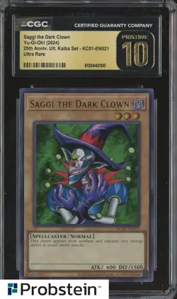 2024 Yu-Gi-Oh! 25th Anniversary Kaiba 021 Saggi the Dark Clown CGC 10 PRISTINE - Image 1