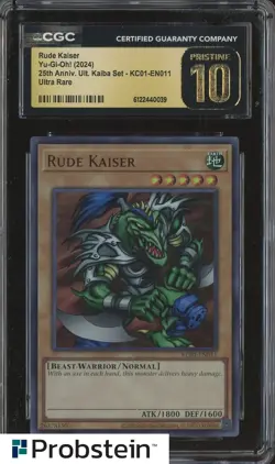 2024 Yu-Gi-Oh! 25th Anniversary Kaiba #KC01-EN011 Rude Kaiser CGC 10 PRISTINE - Image 1