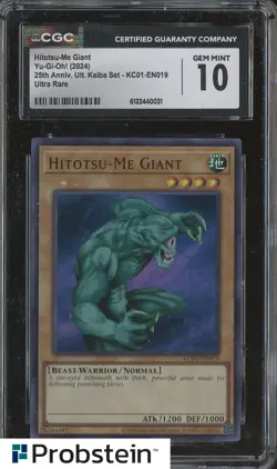 2024 Yu-Gi-Oh! 25th Anniversary Kaiba #KC01-EN019 Hitotsu-Me Giant CGC 10 - Image 1