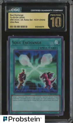 2024 Yu-Gi-Oh! 25th Anniversary Kaiba #KC01-EN042 Soul Exchange CGC 10 PRISTINE - Image 1