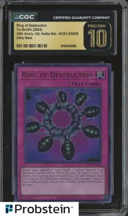 2024 Yu-Gi-Oh! 25th Anniversary Kaiba 055 Ring of Destruction CGC 10 PRISTINE - Image 1
