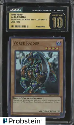 2024 Yu-Gi-Oh! 25th Anniversary Kaiba #KC01-EN012 Vorse Raider CGC 10 PRISTINE - Image 1