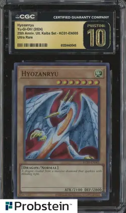 2024 Yu-Gi-Oh! 25th Anniversary Kaiba #KC01-EN005 Hyozanryu CGC 10 PRISTINE - Image 1