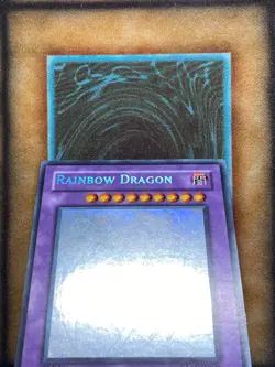 Yugioh Rainbow Dragon / Chaos Neos GLAS-EN036 Ghost Rare 1st Ed MISPRINT VLP - Image 2
