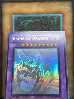 Yugioh Rainbow Dragon / Chaos Neos GLAS-EN036 Ghost Rare 1st Ed MISPRINT VLP - Image 5