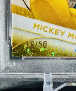 MICKEY MOUSE 2025 Topps Chrome Disney Gold Refractor Mini Diamonds /50 PSA 🔥 - Image 3
