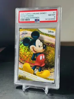 MICKEY MOUSE 2025 Topps Chrome Disney Gold Refractor Mini Diamonds /50 PSA 🔥 - Image 4