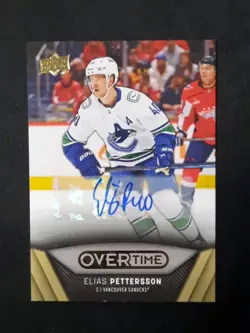 Elias Pettersson 2024-25 UD Overtime Gold Auto Sp - Image 1