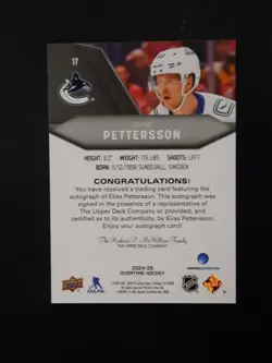 Elias Pettersson 2024-25 UD Overtime Gold Auto Sp - Image 2