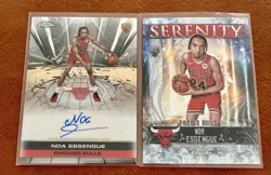 Noa Essengue 2 Card Rookie Lot Chicago Bulls Chrome Autograph Issue Serenity - Image 1