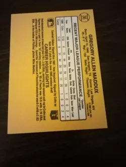 Donruss 1987 Greg Maddux #36 Rated Rookie Chicago Cubs Baseball Card - Image 2