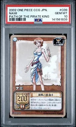PSA 10 2002 BANDAI ONE PIECE CCG JAPANESE PATH OF THE PIRATE KING NAMI C09 - Image 1