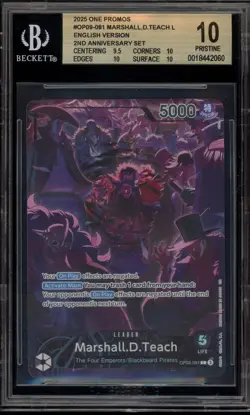 One Piece CCG Marshall.D.Teach 2nd Anniversary Set Promo OP09-081 BGS 10 - Image 1