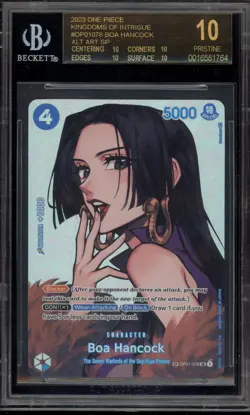 One Piece Boa Hancock Kingdoms of Intrigue Alt Art OP01-078 BGS 10 BLACK LABEL - Image 1