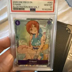 2025 ONE PIECE PROMOS ILLUSTRATION BOX VOL.1 #062 O-NAMI PSA 10 - Image 1