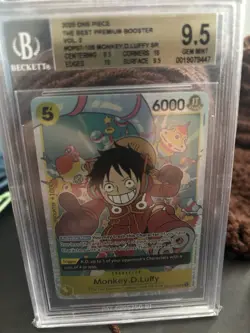 One Piece Monkey.D.Luffy SR OP07-108 Best Premium Booster Vol.2 Beckett 9.5 - Image 1