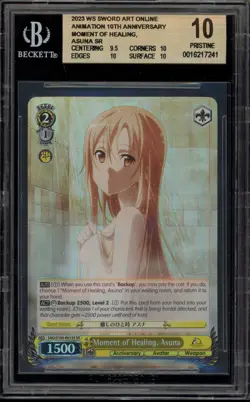 Weiss Schwarz Moment of Healing Asuna SAO/S100-E013S SR BGS 10 Pristine - Image 1