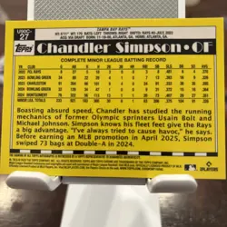 2025 Topps Update Chrome Silver Pack #U90C-27 Chandler Simpson Auto - Image 2