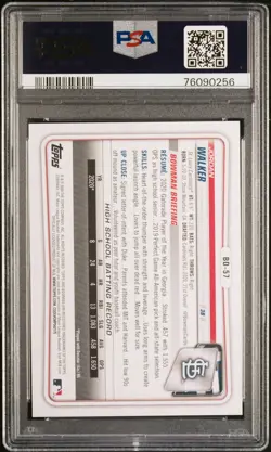 2020 Bowman Draft - Jordan Walker #BD-57 (RC). PSA 10 GEM MT. - Image 2