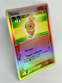 SPANISH Torchic 73/109 Reverse Holo EX Ruby and Sapphire 2004 Pokemon Card NM 🔥 - Image 2