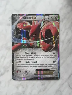 JUMBO Pokemon Scizor EX Holo Rare 76/122 Breakpoint 170 HP Card English - Image 1