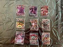 Pokemon TCG VMAX Holo Card Lot - 9 Cards, Lycanroc, Aggron, Gyarados - Image 1