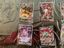 Pokemon TCG VMAX Holo Card Lot - 9 Cards, Lycanroc, Aggron, Gyarados - Image 3