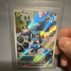 Pokemon Riolu 215/198 SV01 Scarlet & Violet Illustration Rare Full Art Holo Card - Image 1