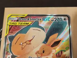 Eevee & Snorlax GX Tag Team SM169 Black Star Promo Pokemon Card 2019 - Image 3
