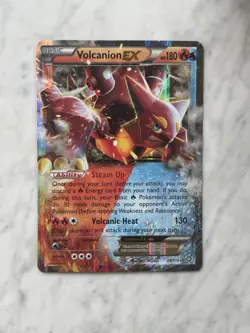 JUMBO Pokemon Volcanion EX Ultra Rare Holo 26/114 XY Steam Siege 180 HP Card - Image 1