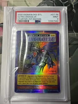 PSA Graded 9 Vintage Digimon Card Game - Ultra Digivolve 1st Edition Holo St-56 - Image 1