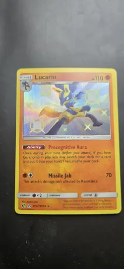 Pokemon Lucario SV22/SV94 Hidden Fates Shiny Vault Shiny Holo Rare Card - Image 1