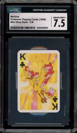 Pokemon Moltres King of Clubs Mini Blue Deck Playing Cards CGC 7.5 - Image 1