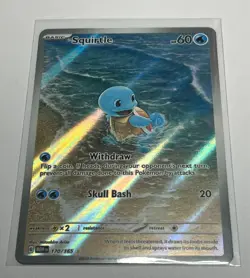 Pokemon TCG SV 151 Squirtle Card IR 170/165 Near Mint Condition - Image 1